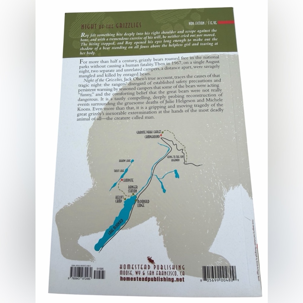 Book Night of the Grizzlies by Jack Olsen Glacier National Park 5 star read - Picture 2 of 9
